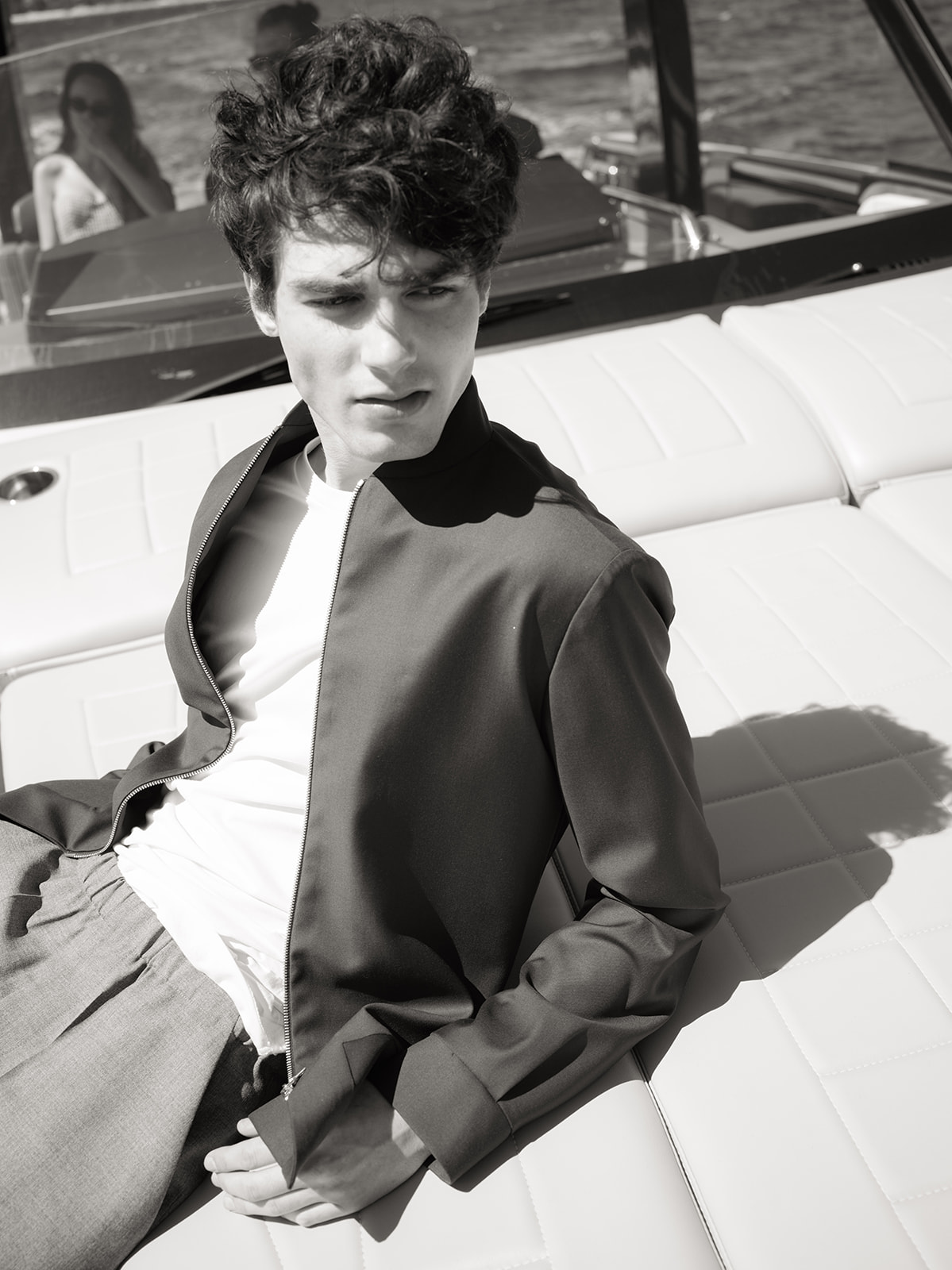 Editorial male portrait aboard a yacht in Saint-Tropez